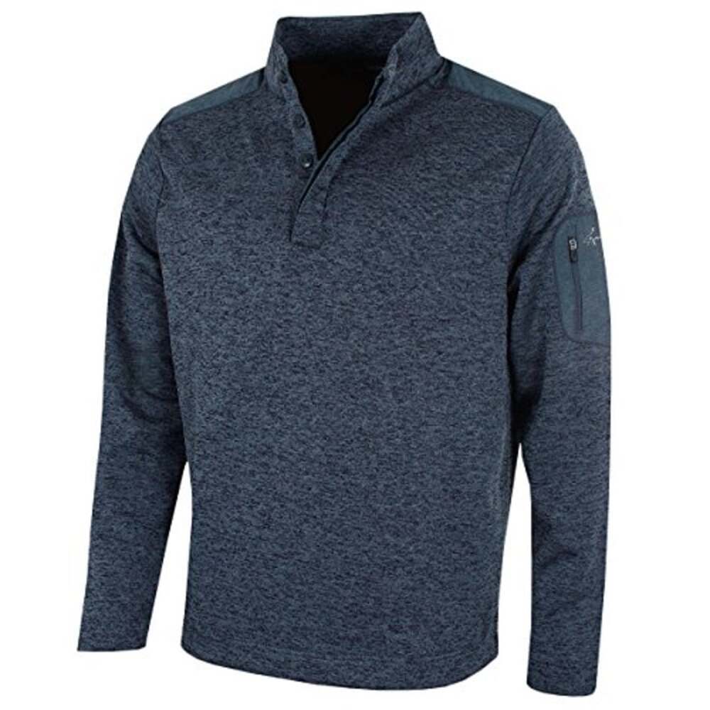 Greg Norman Blue Quarter 1/4 Snap Button Bonded Wind Sweatshirt Top Men's Large